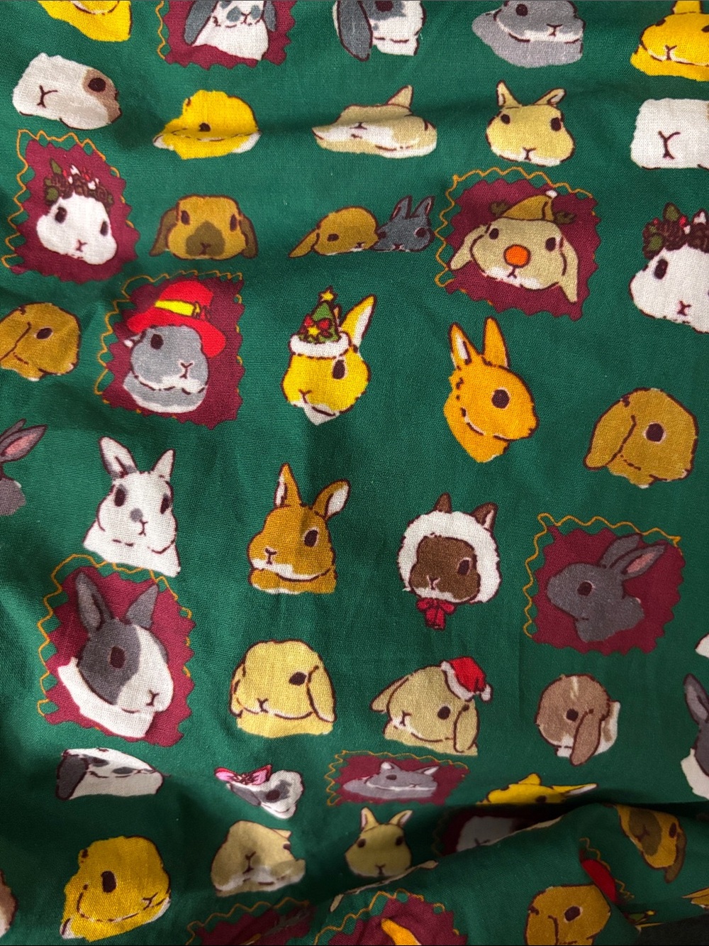 NWT Tulip B Green Floral Bunny Rabbit Print Circle Skirt Lined Pockets Easter - Picture 3 of 6